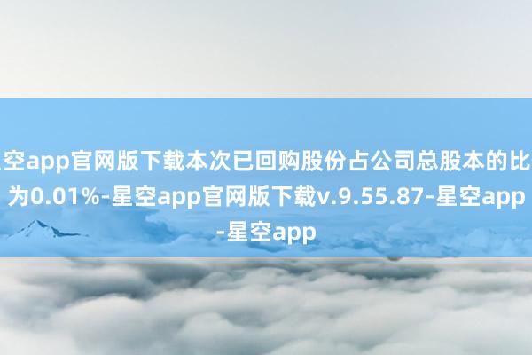 星空app官网版下载本次已回购股份占公司总股本的比例为0.01%-星空app官网版下载v.9.55.87-星空app