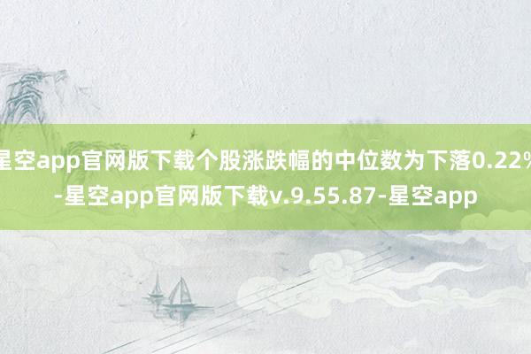 星空app官网版下载个股涨跌幅的中位数为下落0.22%-星空app官网版下载v.9.55.87-星空app