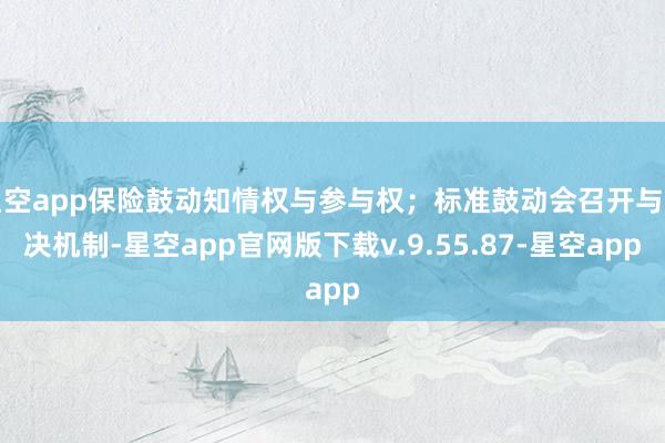星空app保险鼓动知情权与参与权;标准鼓动会召开与表决机制-星空app官网版下载v.9.55.87-星空app