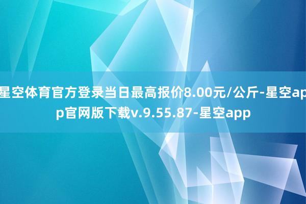 星空体育官方登录当日最高报价8.00元/公斤-星空app官网版下载v.9.55.87-星空app