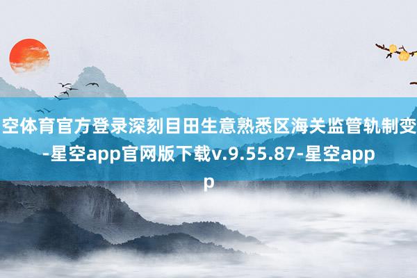 星空体育官方登录深刻目田生意熟悉区海关监管轨制变调-星空app官网版下载v.9.55.87-星空app