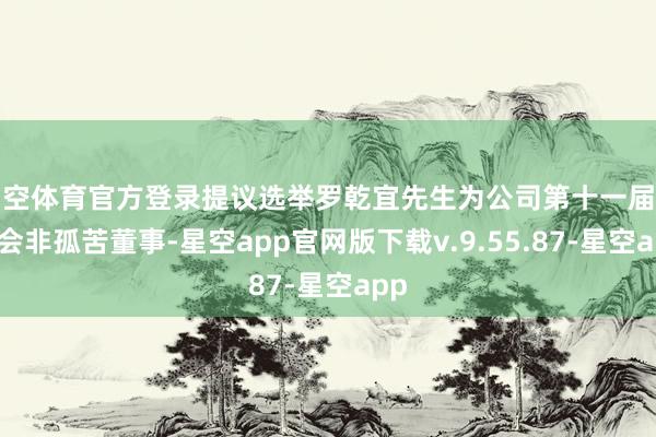 星空体育官方登录提议选举罗乾宜先生为公司第十一届董事会非孤苦董事-星空app官网版下载v.9.55.87-星空app
