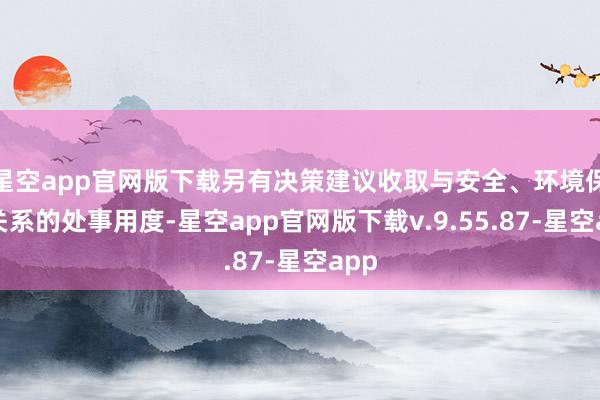 星空app官网版下载另有决策建议收取与安全、环境保护关系的处事用度-星空app官网版下载v.9.55.87-星空app