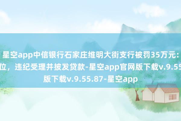 星空app中信银行石家庄维明大街支行被罚35万元：贷前打听不到位，违纪受理并披发贷款-星空app官网版下载v.9.55.87-星空app